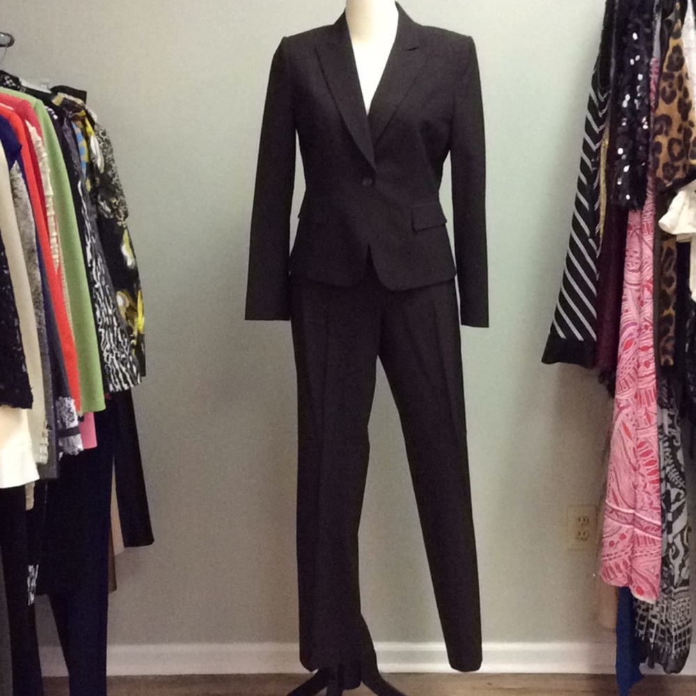 Isabella DeMarco brown pant suit.